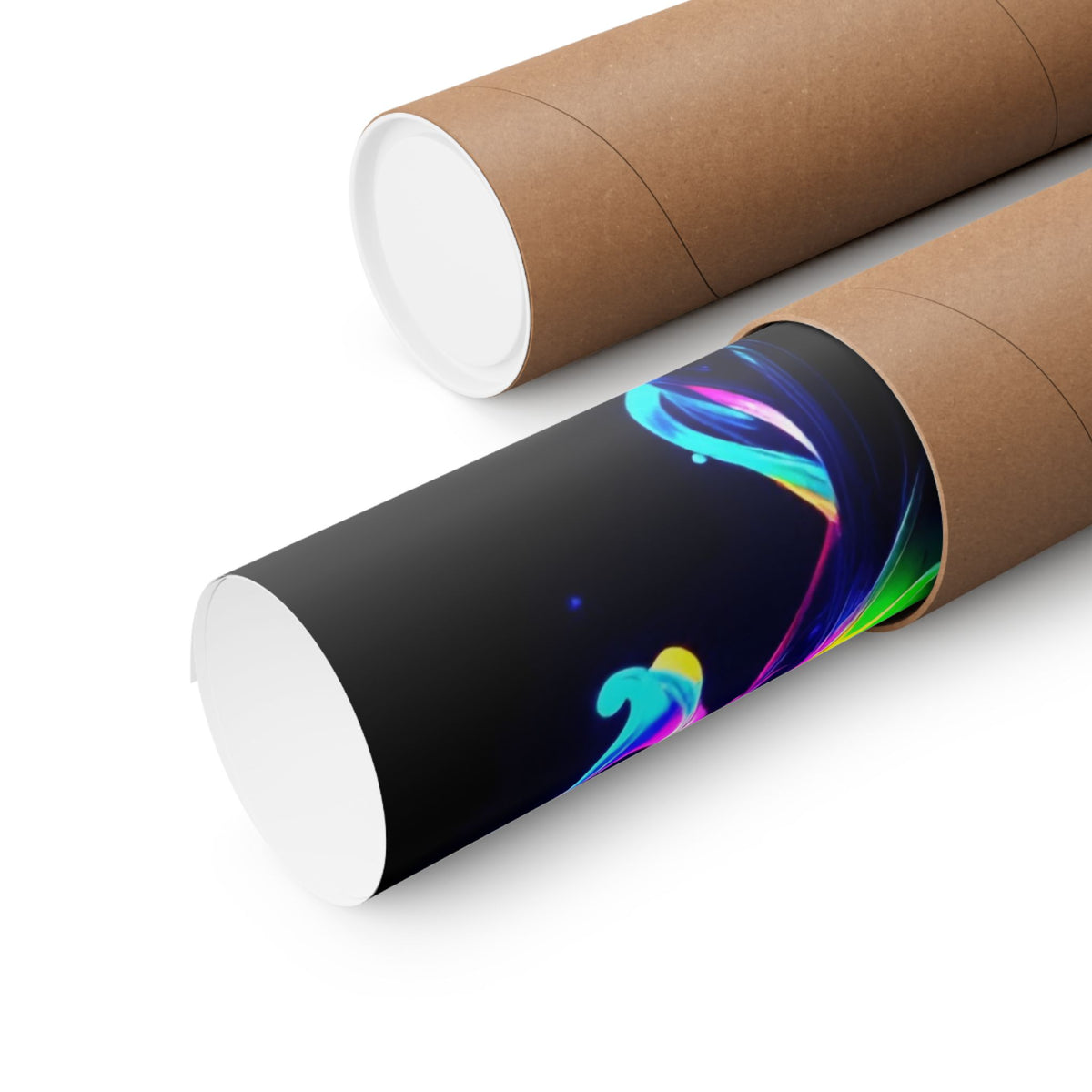 Neon Splash Rainbow Hair Woman Poster Matte Vertical Wall Art