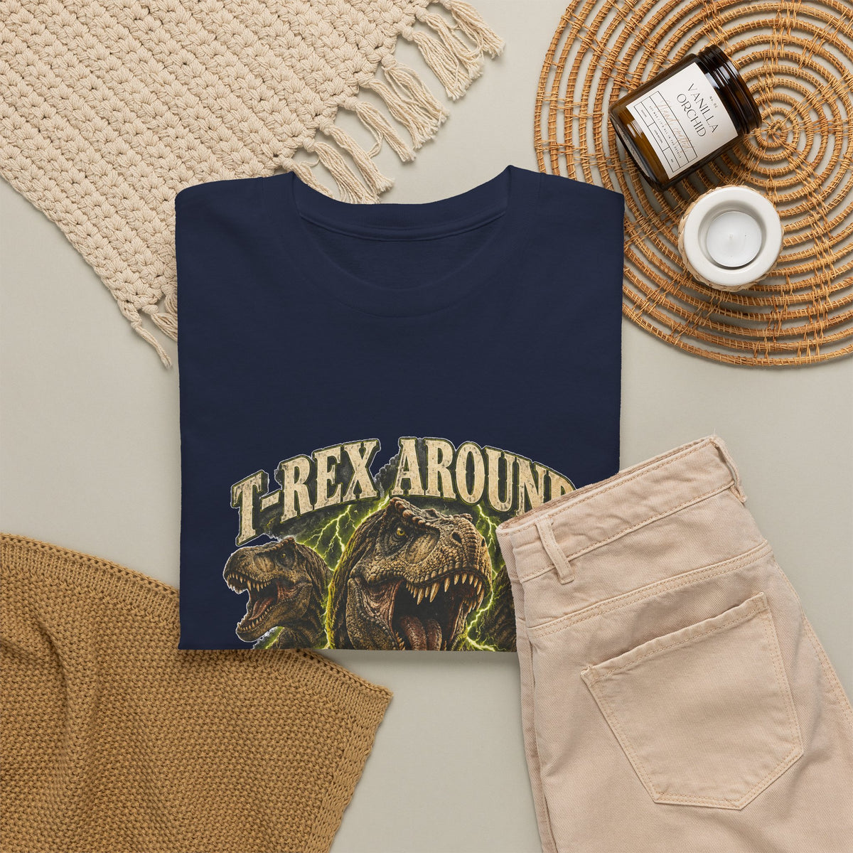 T-Rex Around and Find Out T-Shirt Funny Dinosaur Graphic Tee Retro 90s Style