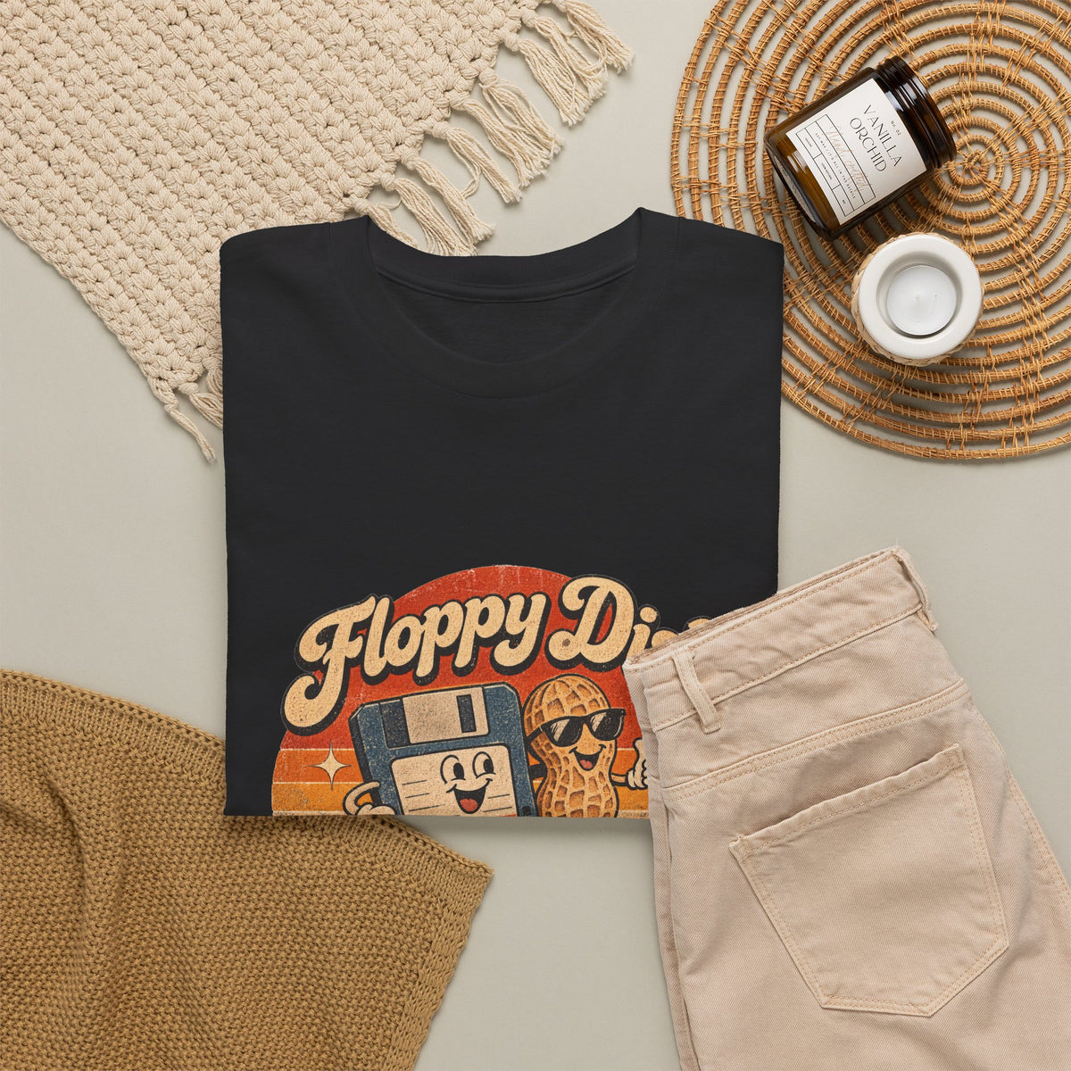 Floppy Disk Floppy Nuts T-Shirt Retro 80s Floppy Disk Peanut Funny Tee