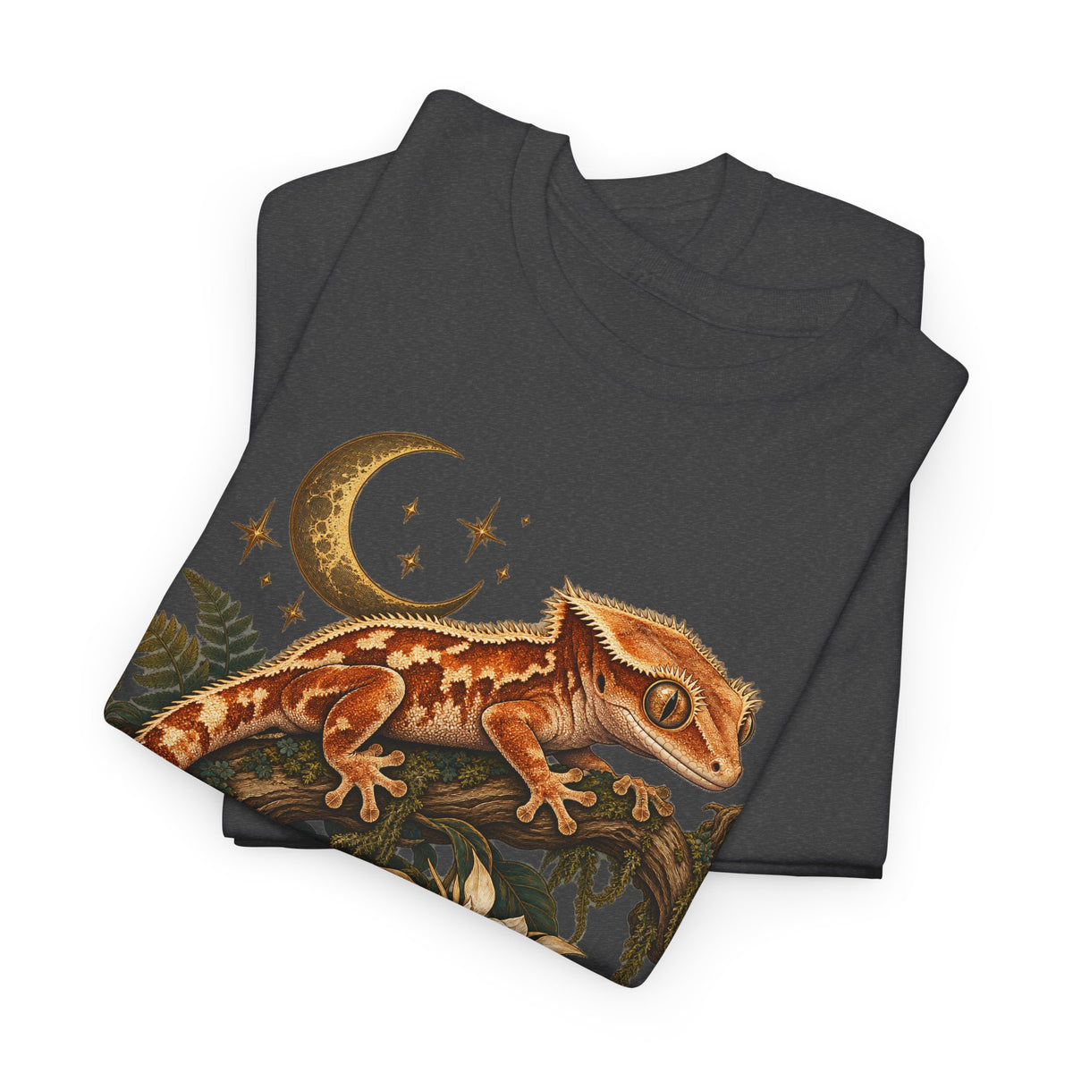 Crested Gecko Moon T-Shirt Night Bloom Reptile Stars Tee
