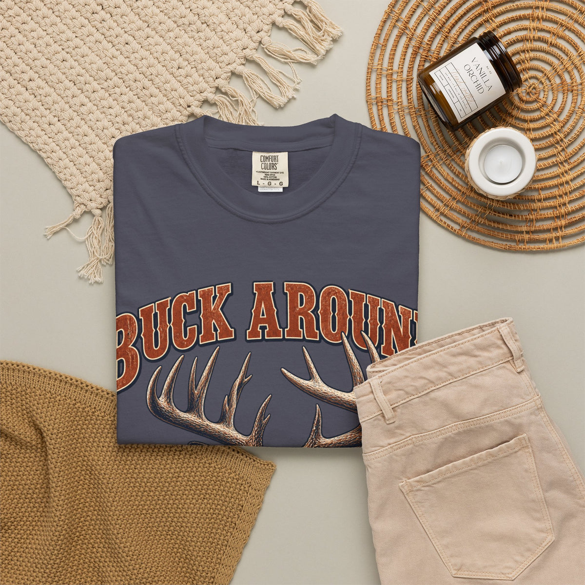 Buck Around and Find Out Orange Bust Deer Tee Funny Hunting FAFO Pun Shirt