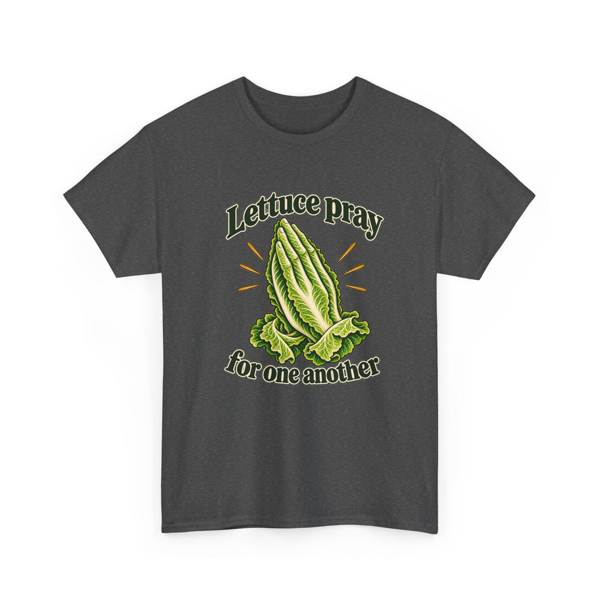 Lettuce Pray For One Another T-Shirt Funny Vegetable Pun Praying Hands Tee
