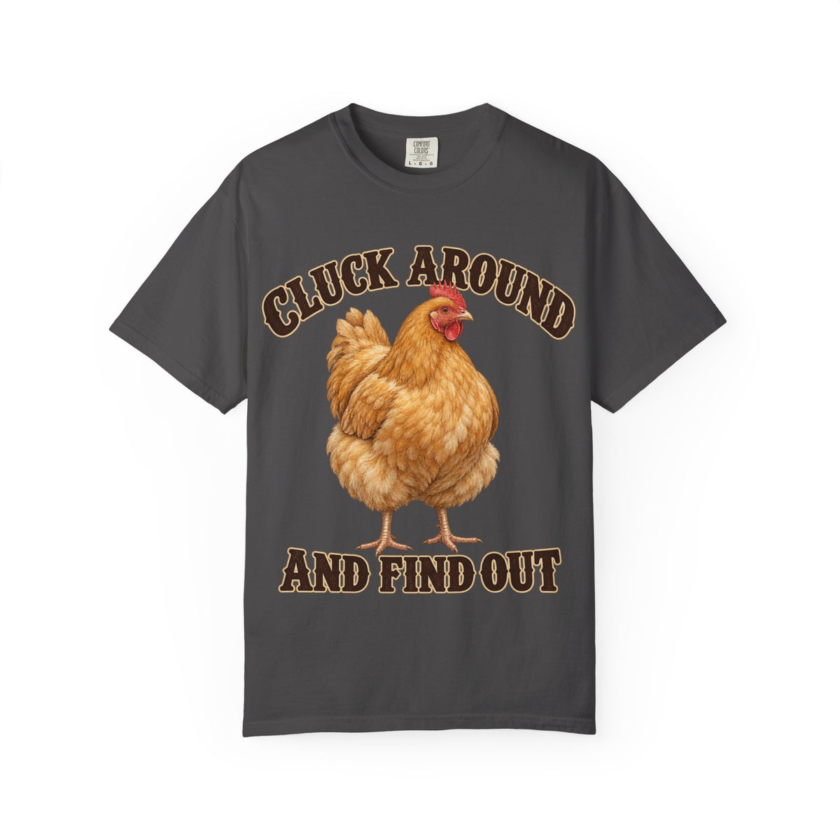 Cluck Around and Find Out Golden Hen Tee Funny Chicken FAFO Pun Shirt