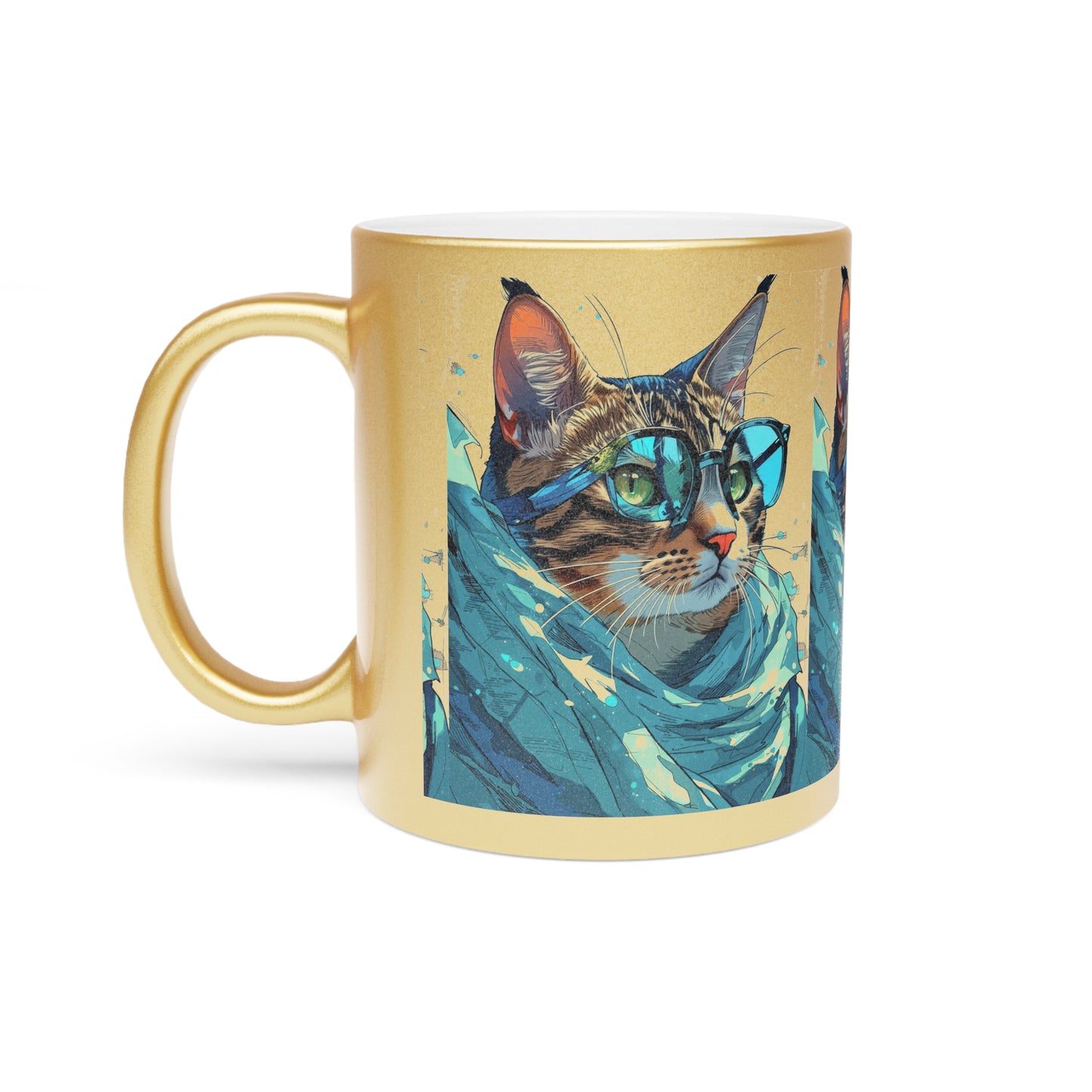 Cat Metallic Mug (Silver\Gold)