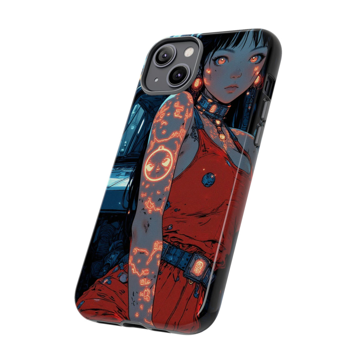Tattooed Girl Neon Car Tough Phone Case iPhone Samsung Pixel