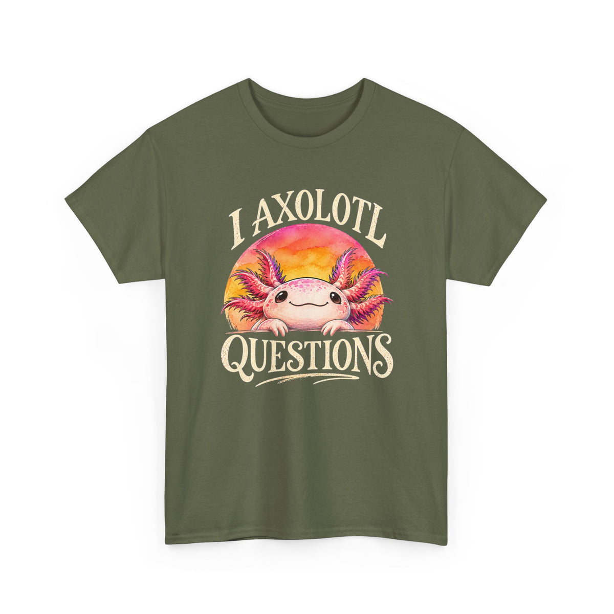 I Axolotl Questions T-Shirt Funny Axolotl Pun Peeking Amphibian Tee