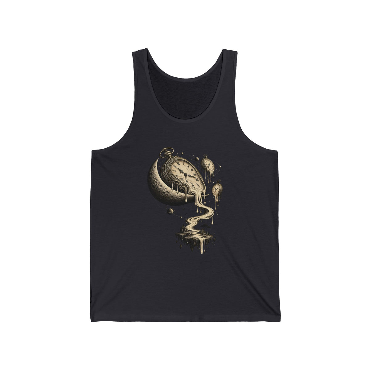 Melting Pocket Watch Crescent Moon Tank Top Surreal Celestial Tank