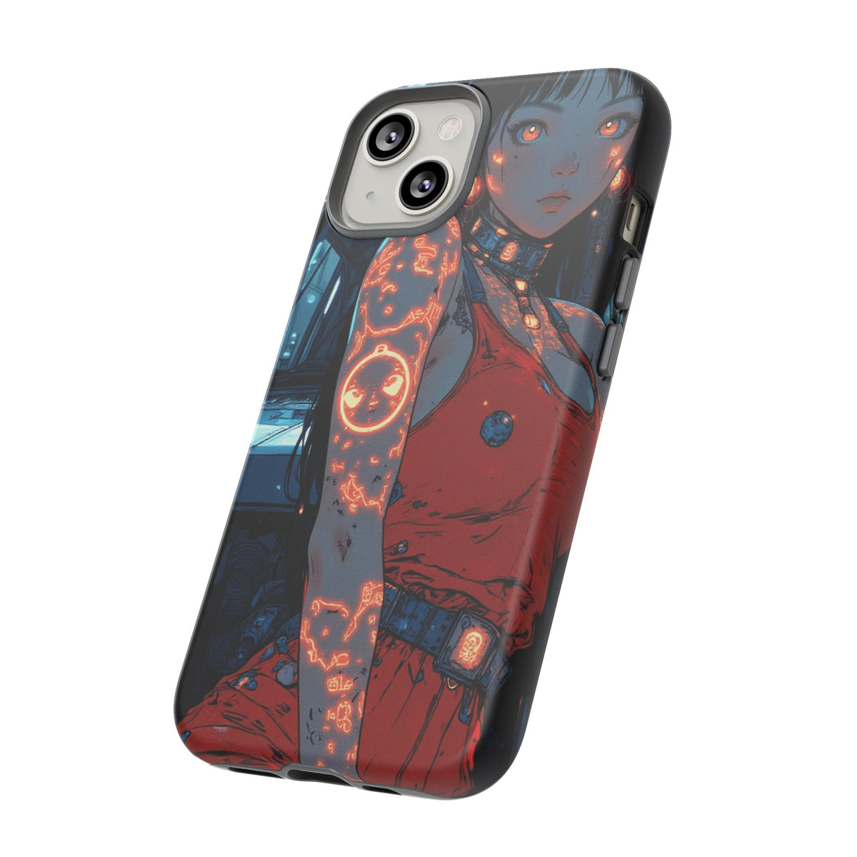 Tattooed Girl Neon Car Tough Phone Case iPhone Samsung Pixel