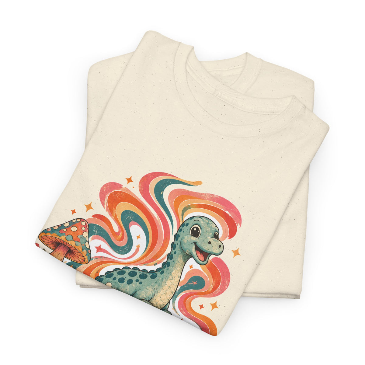 Groovy Brontosaurus T-Shirt Retro 70s Dinosaur Mushroom Daisy Tee