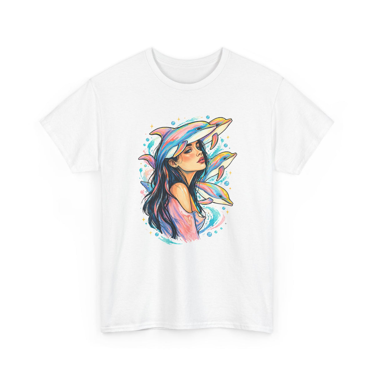 Pastel Dolphin Dream Girl T-Shirt Ocean Dolphins Watercolor Pop Art