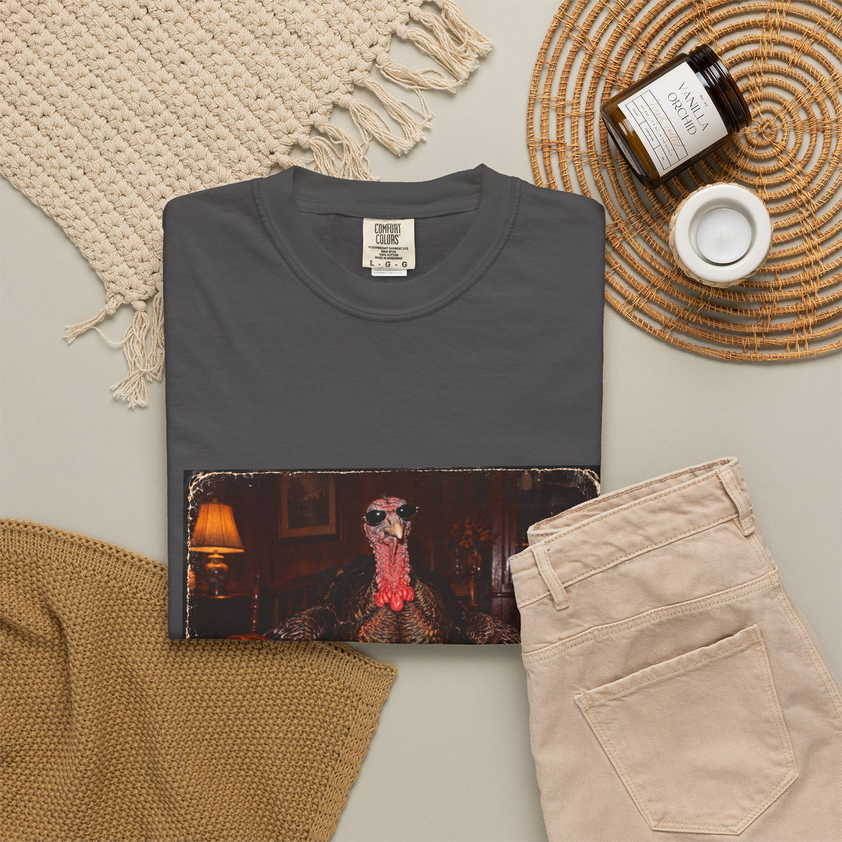 Here for the Sides Funny Thanksgiving Turkey Tee Cool Turkey Sunglasses Side Dishes Meme Shirt