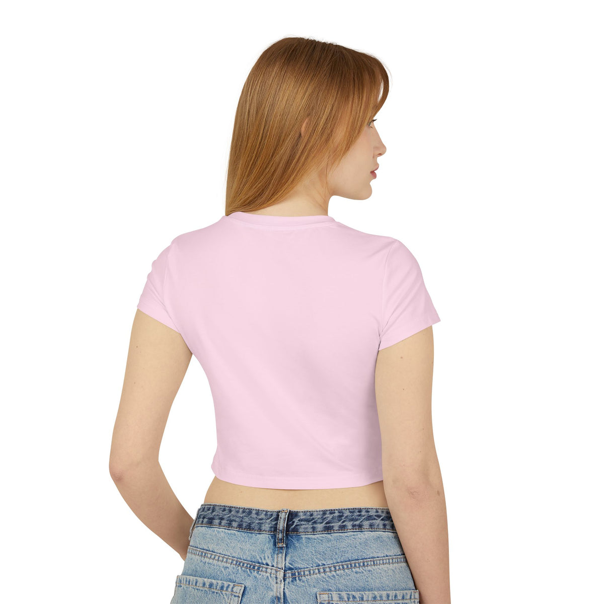 Gothic Rose Lady Portrait Baby Tee Womens Fitted Crop T-Shirt