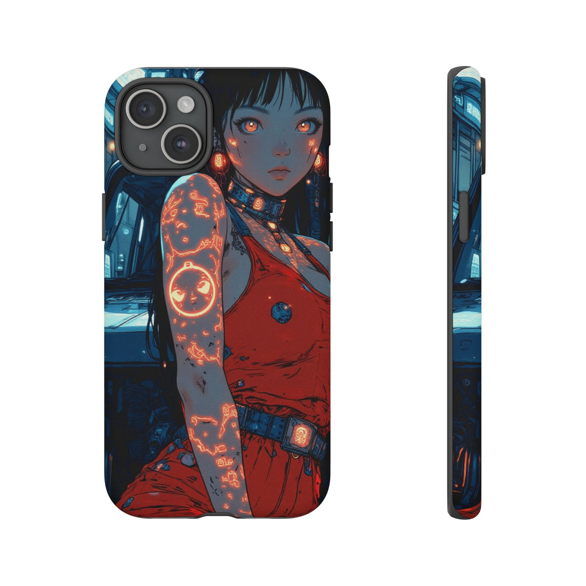 Tattooed Girl Neon Car Tough Phone Case iPhone Samsung Pixel