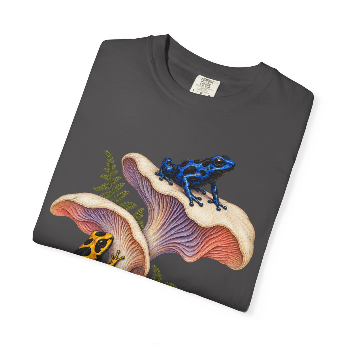 Poison Dart Frogs Mushroom Forest Tee Colorful Dart Frog Fungi Fern Wildlife Shirt