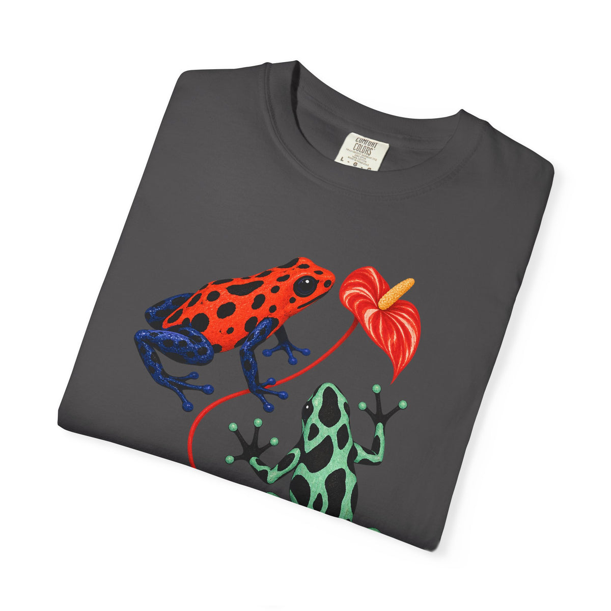 Poison Dart Frogs Anthurium Tee Colorful Dart Frog Red Flower Tropical Wildlife Shirt
