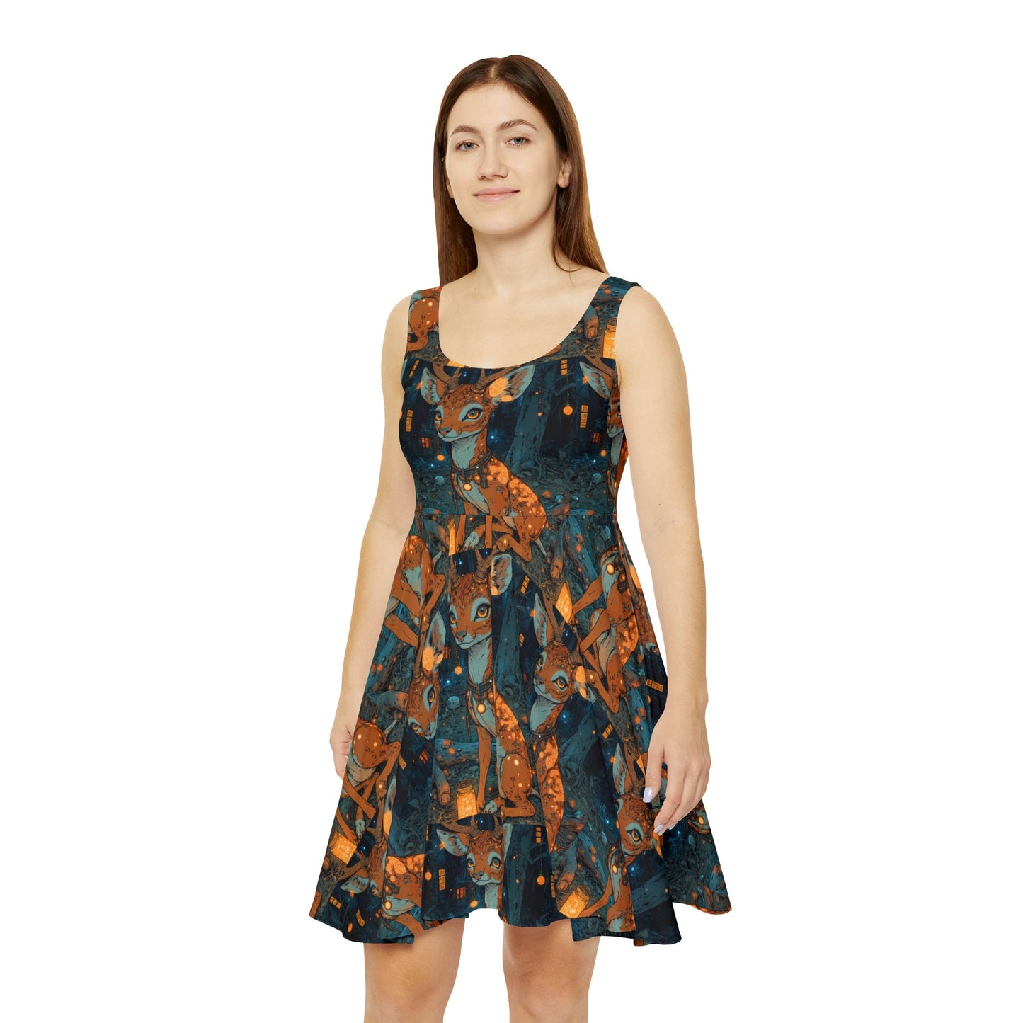 Anime Deer Women's Skater Dress - Cool and Interesting Design