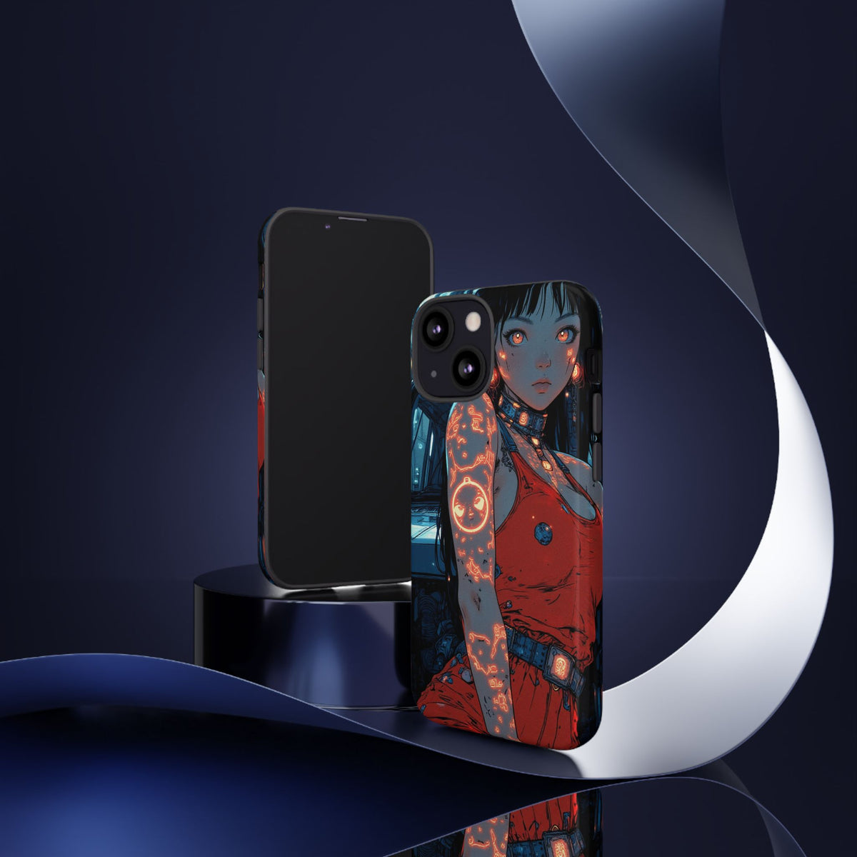 Tattooed Girl Neon Car Tough Phone Case iPhone Samsung Pixel
