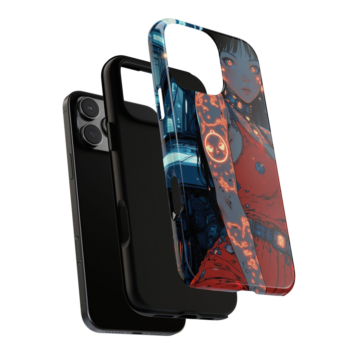 Tattooed Girl Neon Car Tough Phone Case iPhone Samsung Pixel