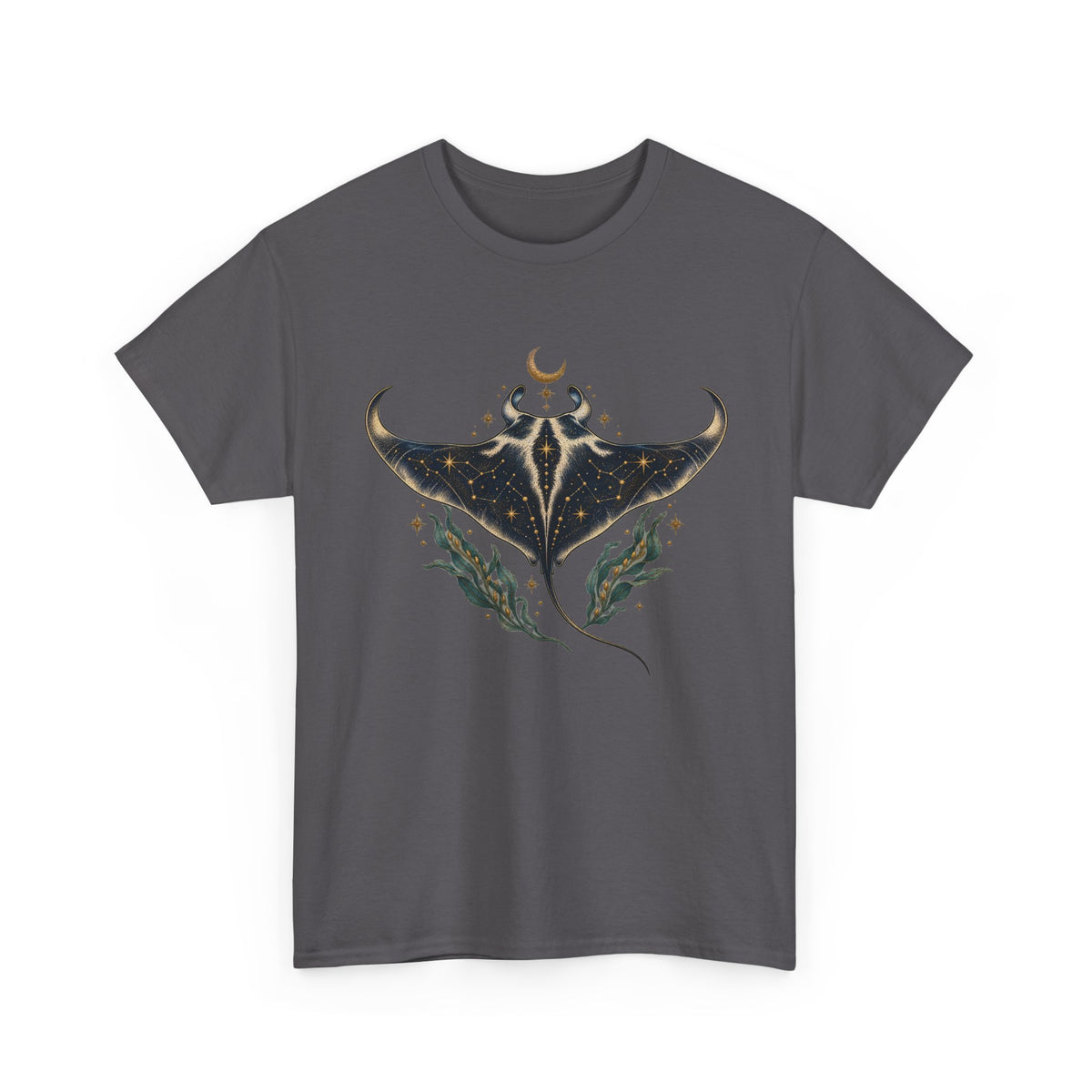 Celestial Manta Ray Moon T-Shirt Constellation Ocean Stars Tee
