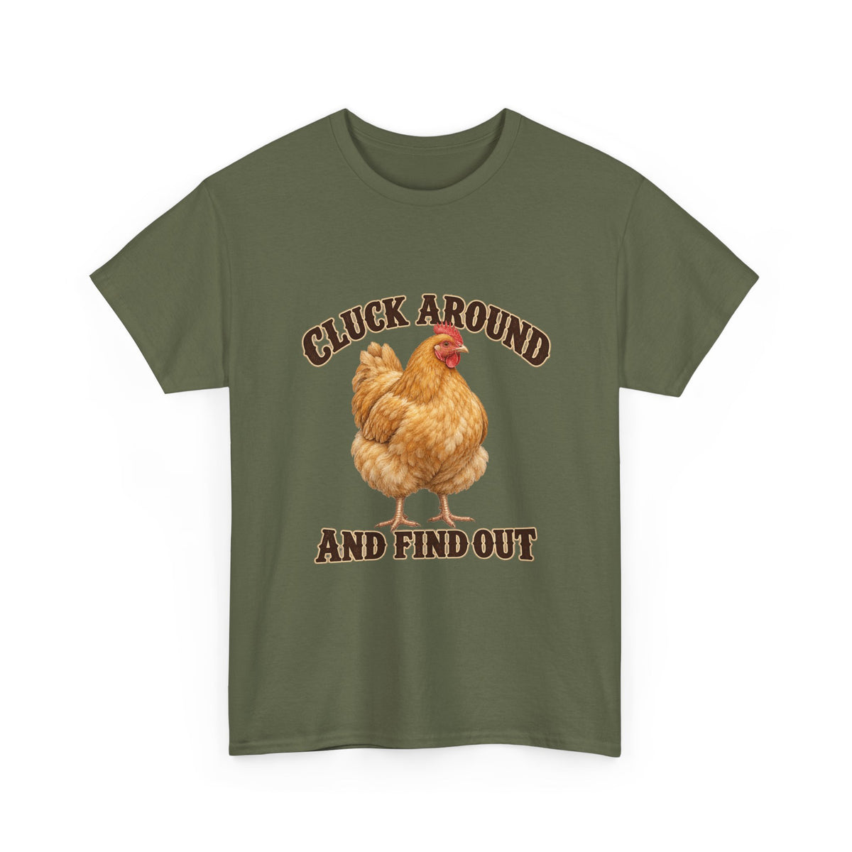 Cluck Around and Find Out Golden Hen Tee Funny Chicken FAFO Pun Shirt