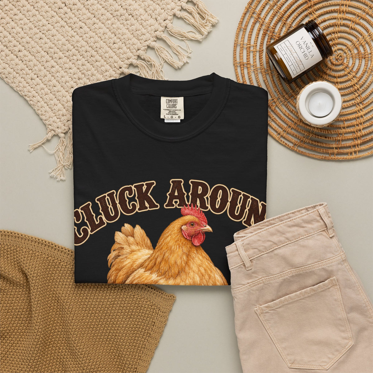 Cluck Around and Find Out Golden Hen Tee Funny Chicken FAFO Pun Shirt