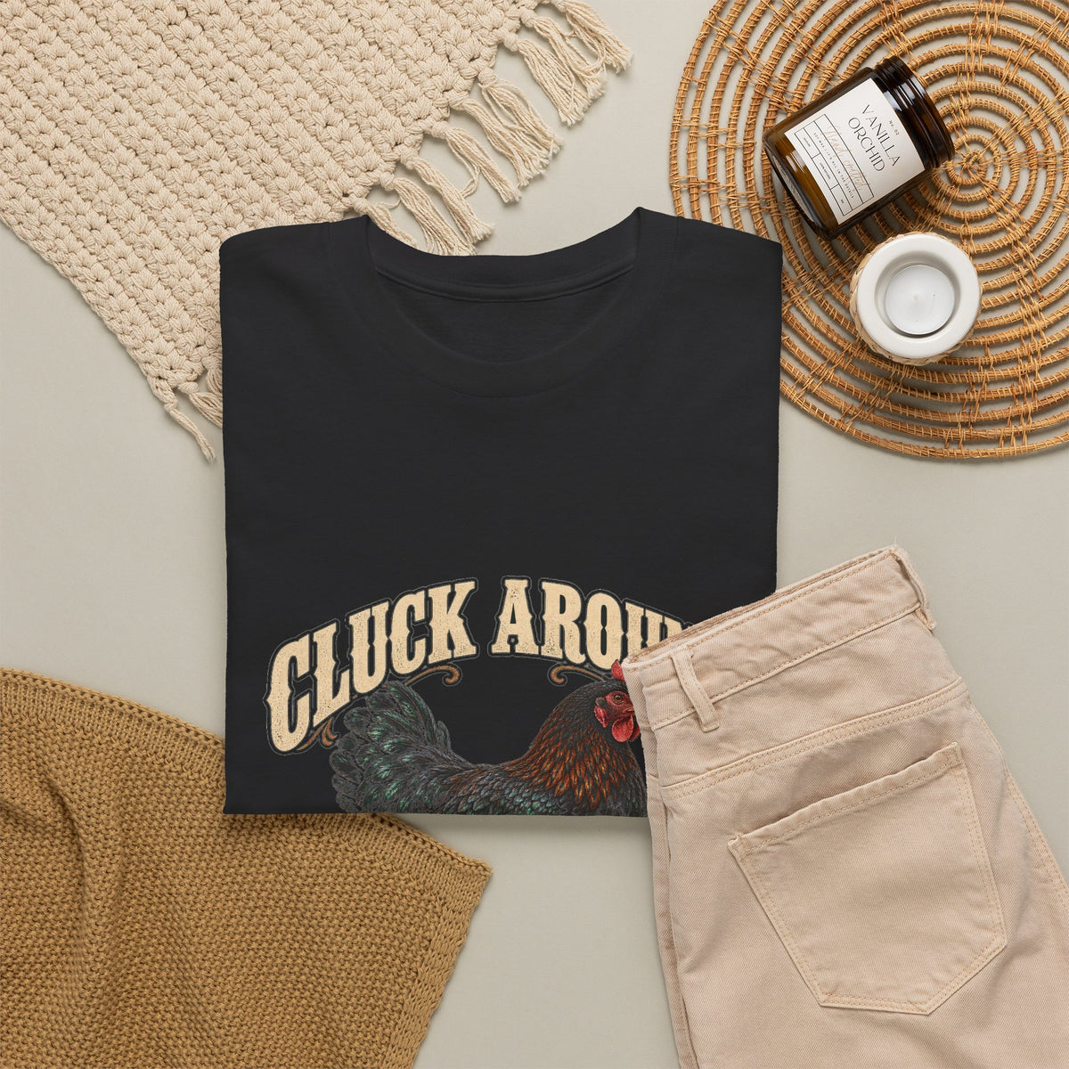 Cluck Around and Find Out Black Hen Tee Funny Chicken FAFO Pun Shirt