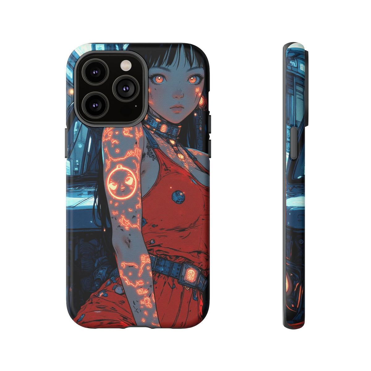 Tattooed Girl Neon Car Tough Phone Case iPhone Samsung Pixel