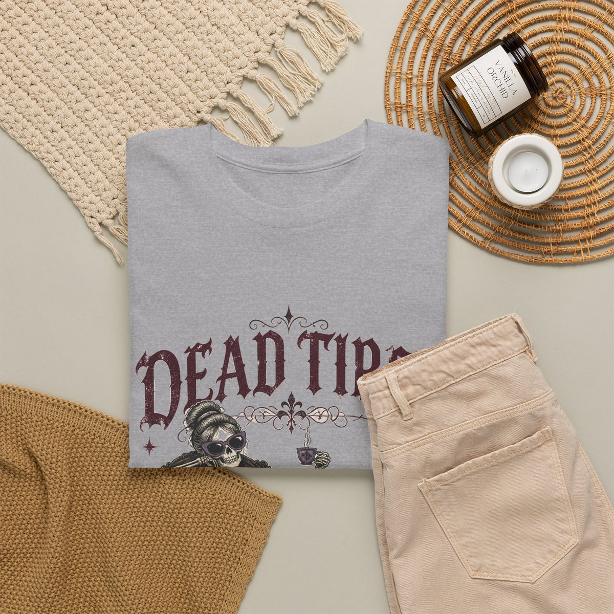 Dead Tired Skeleton T-Shirt Funny Gothic Fainting Couch