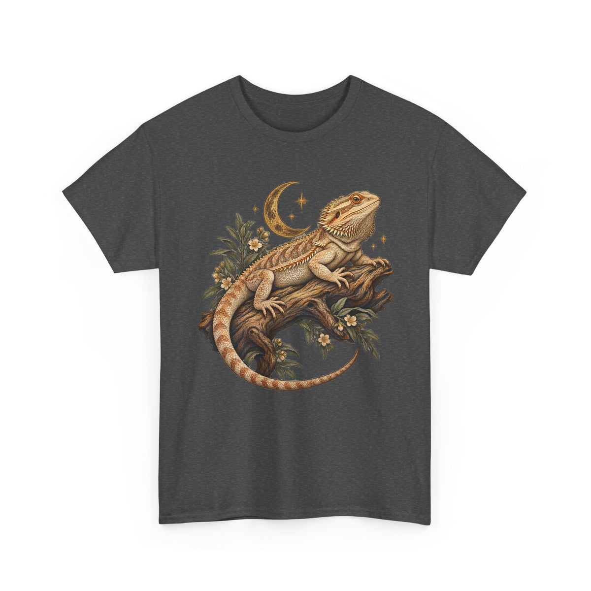 Bearded Dragon Moon T-Shirt Celestial Lizard Night Bloom Tee