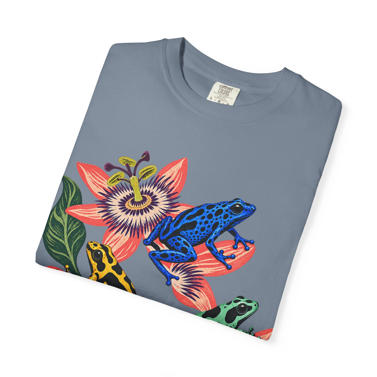 Poison Dart Frogs Passion Flowers Tee Colorful Dart Frog Tropical Flower Wildlife Shirt