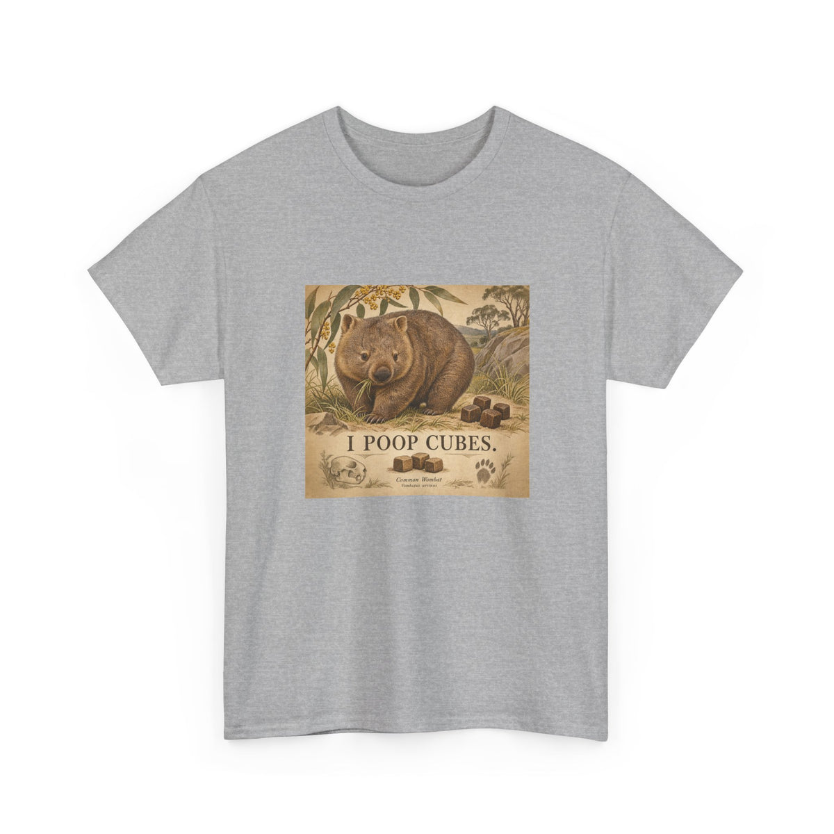 I Poop Cubes T-Shirt Common Wombat Vintage Naturalist Funny Tee