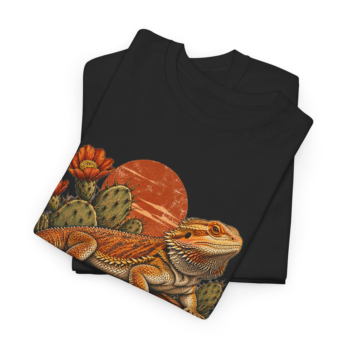Bearded Dragon Desert Sun T-Shirt Cactus Southwest Lizard Tee