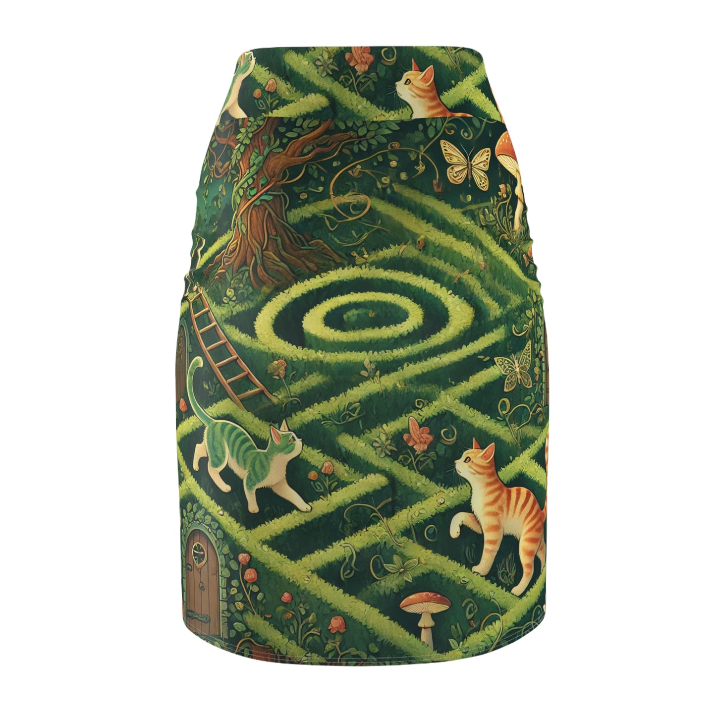 Pencil Skirt - Maze Cat Design