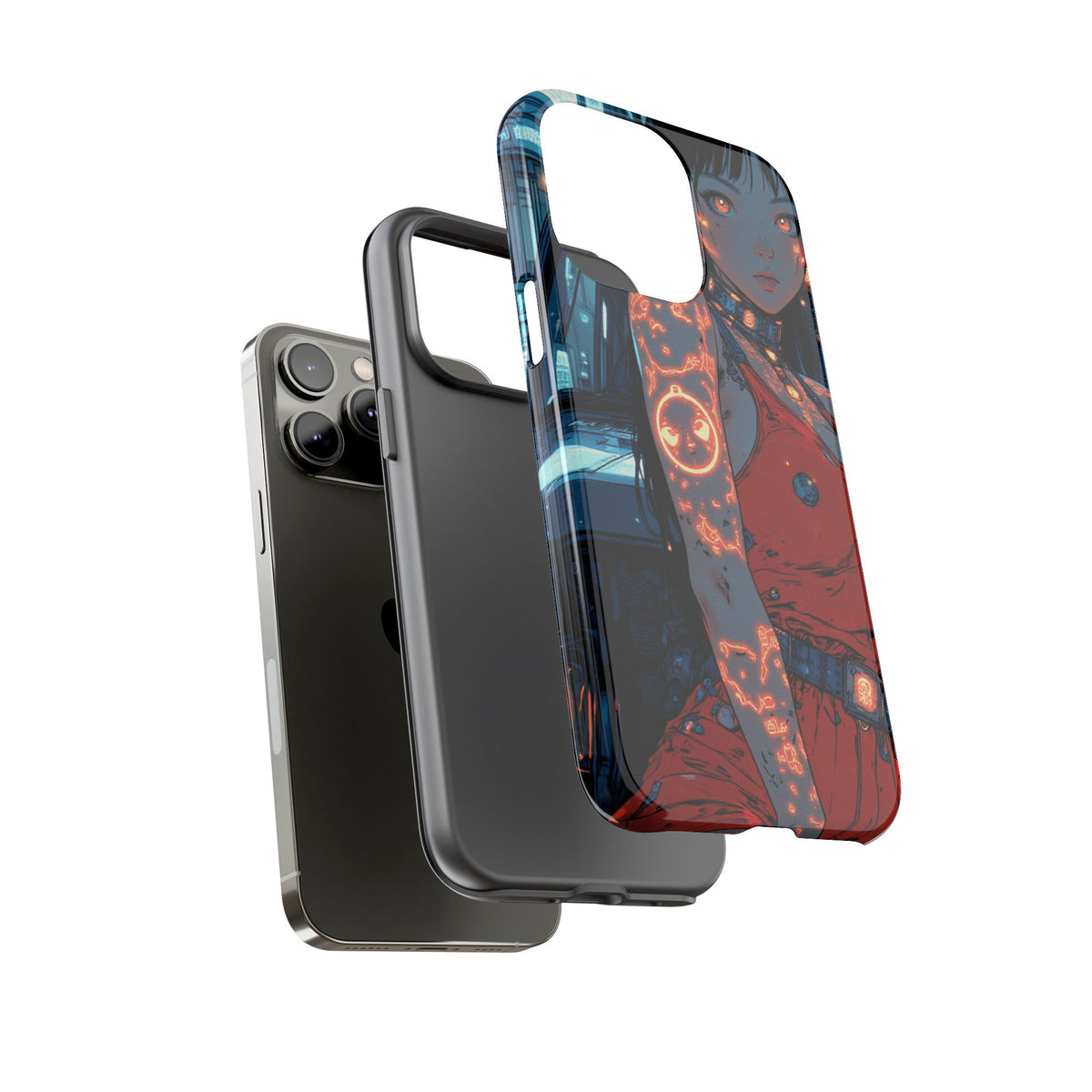 Tattooed Girl Neon Car Tough Phone Case iPhone Samsung Pixel