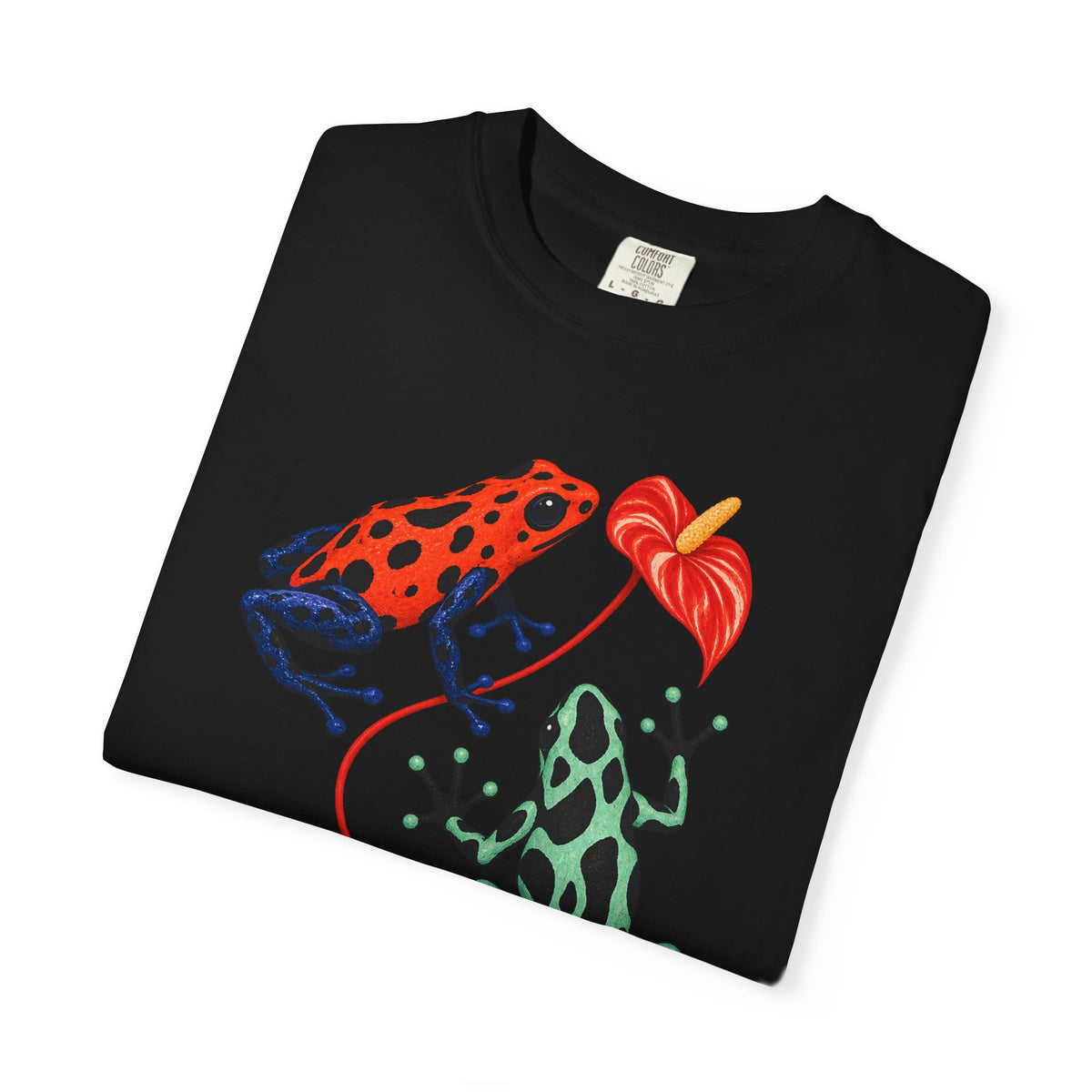 Poison Dart Frogs Anthurium Tee Colorful Dart Frog Red Flower Tropical Wildlife Shirt