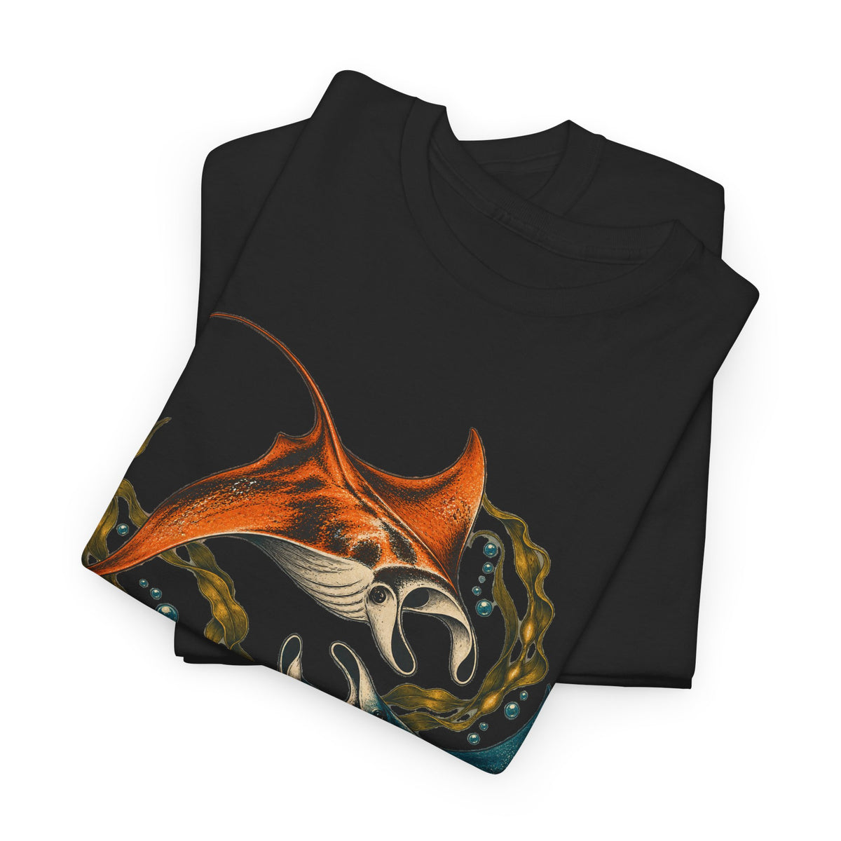 Twin Manta Rays Kelp T-Shirt Ocean Circle Swim Tee