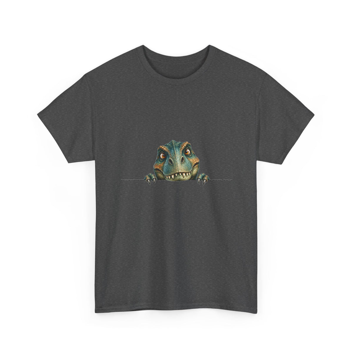 Peeking T-Rex T-Shirt Dinosaur Over Ledge Funny Dino Lover Tee