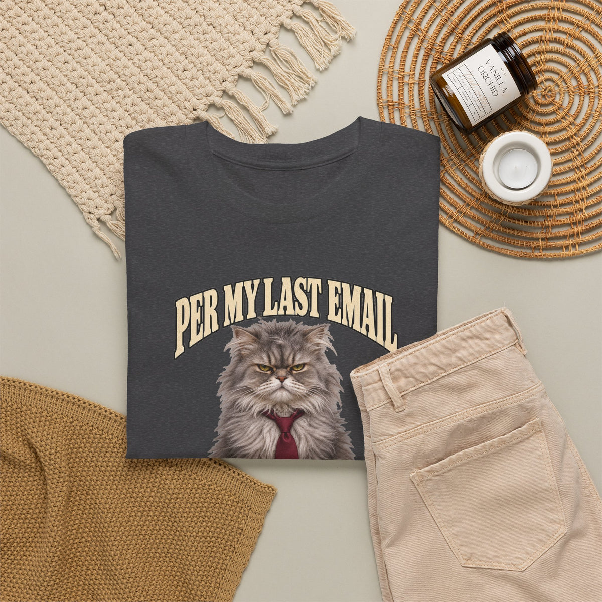 Per My Last Email Meow T-Shirt Funny Office Cat Work From Home Tee