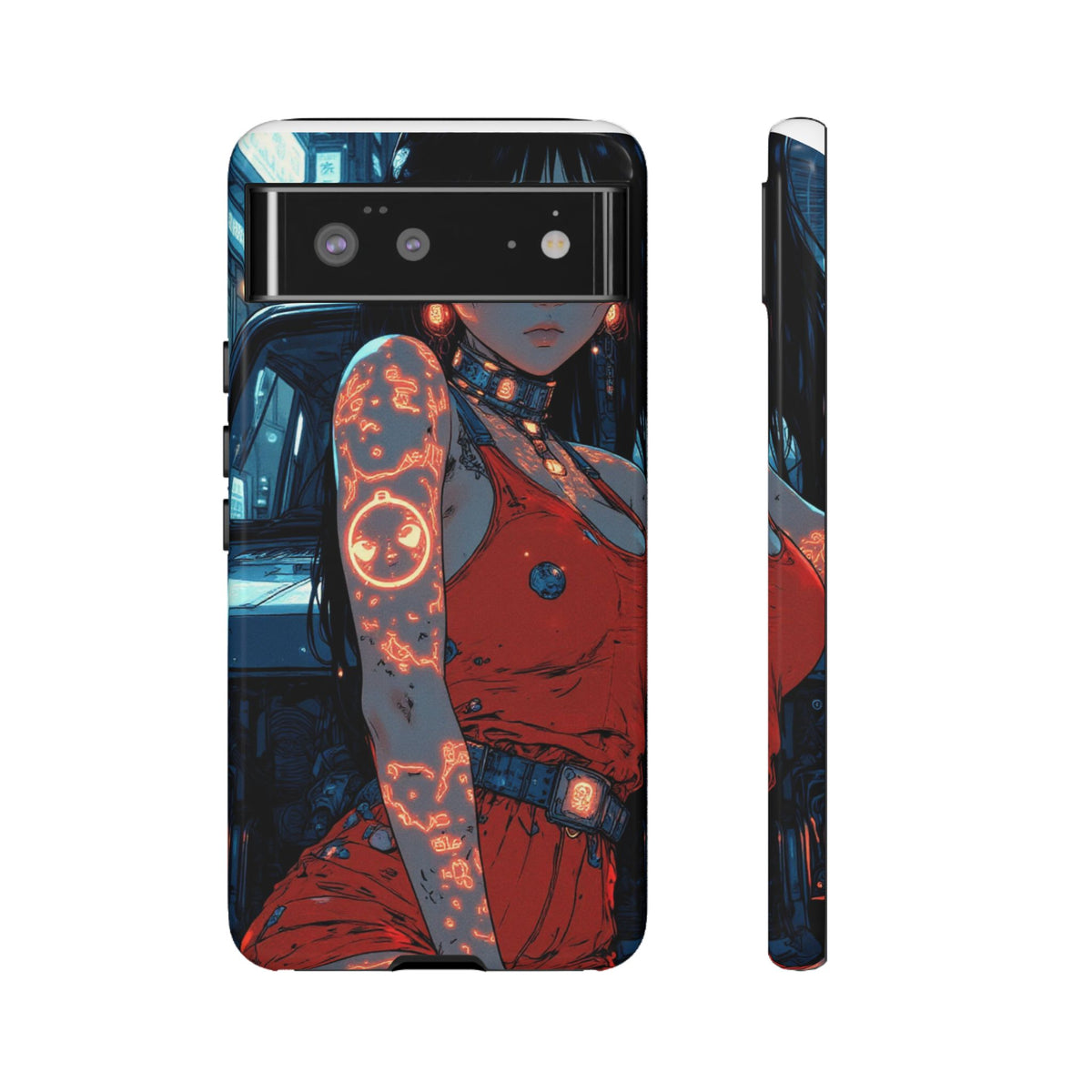 Tattooed Girl Neon Car Tough Phone Case iPhone Samsung Pixel