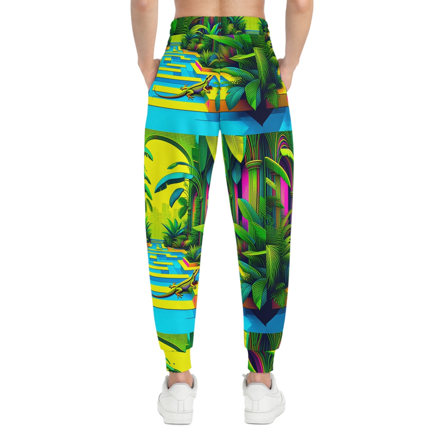 Joggers - Tropical Plants and Lizard Print