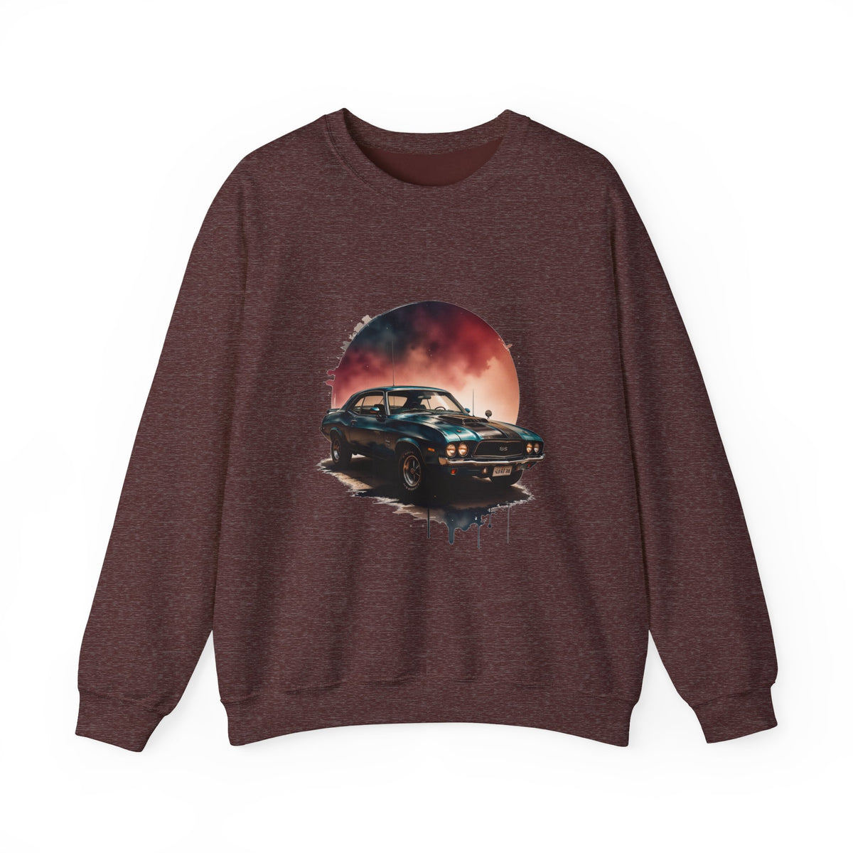 Vintage Black Muscle Car Crewneck Sweatshirt Unisex Graphic Pullover