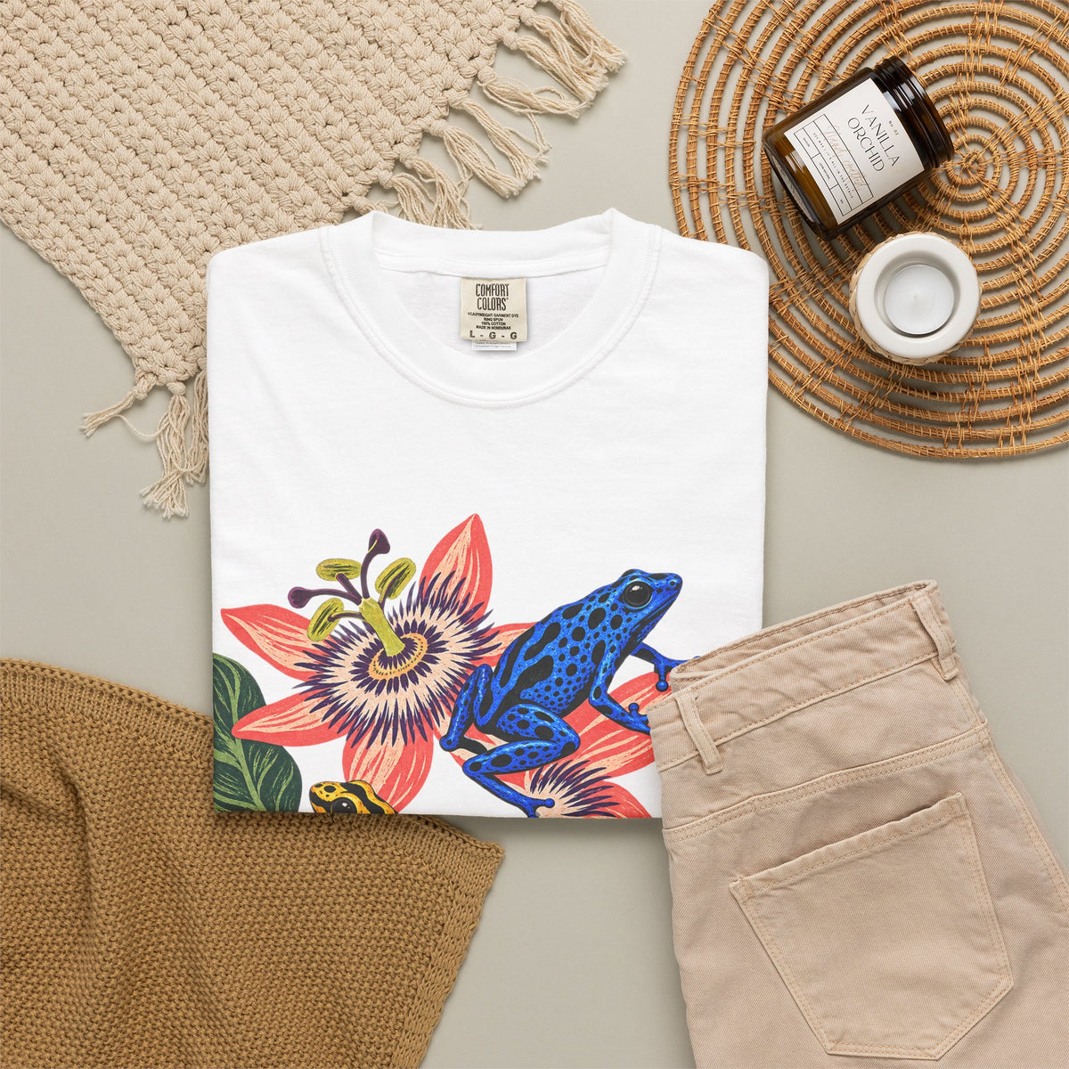 Poison Dart Frogs Passion Flowers Tee Colorful Dart Frog Tropical Flower Wildlife Shirt