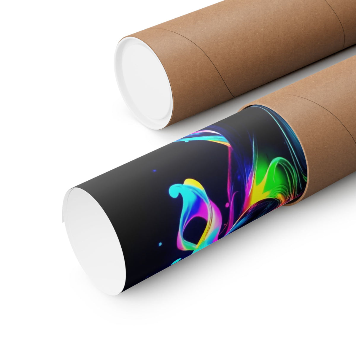 Neon Splash Rainbow Hair Woman Poster Matte Vertical Wall Art