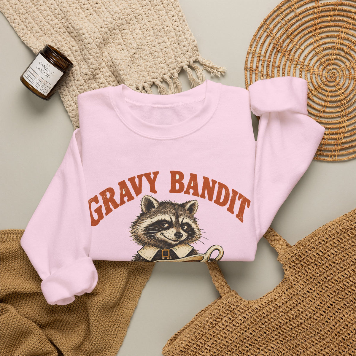 Gravy Bandit Raccoon Sweatshirt Funny Thanksgiving Trash Panda