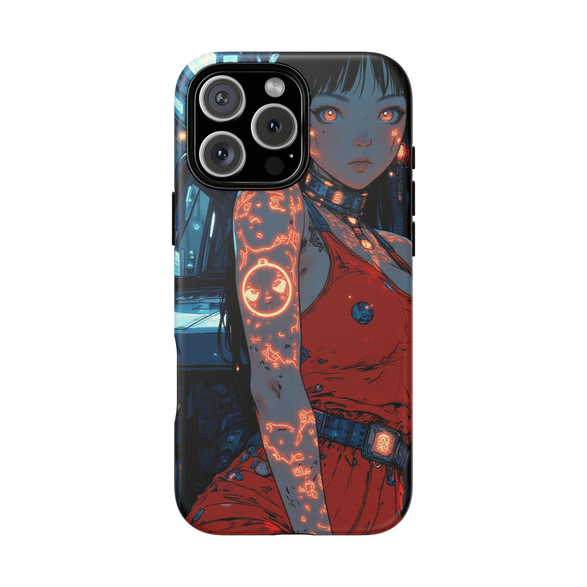 Tattooed Girl Neon Car Tough Phone Case iPhone Samsung Pixel