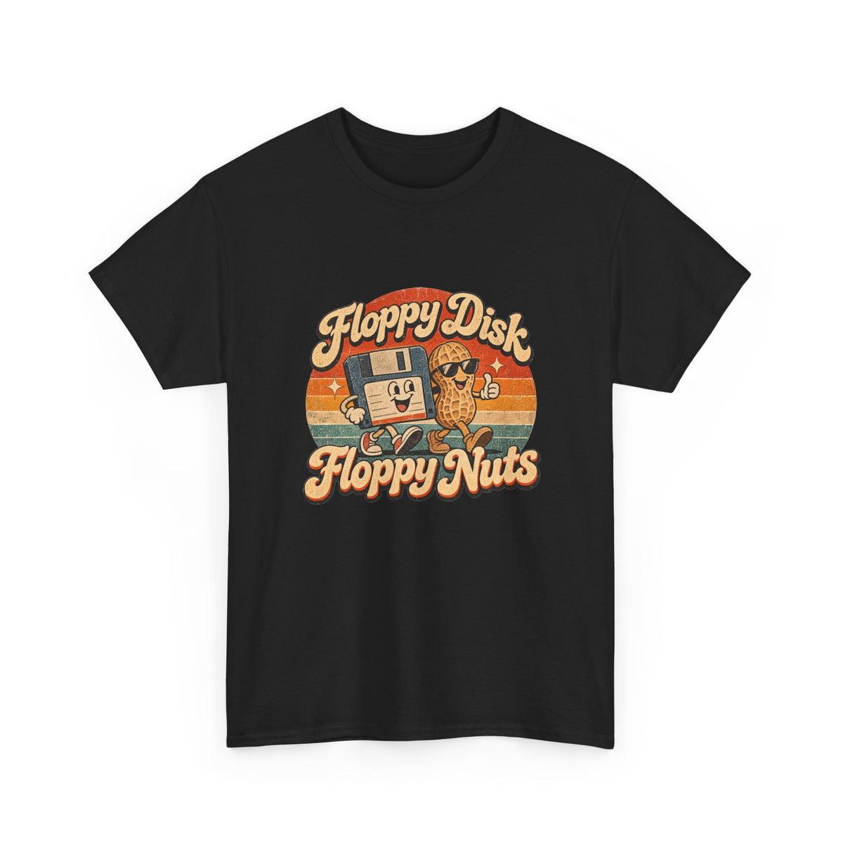 Floppy Disk Floppy Nuts T-Shirt Retro 80s Floppy Disk Peanut Funny Tee