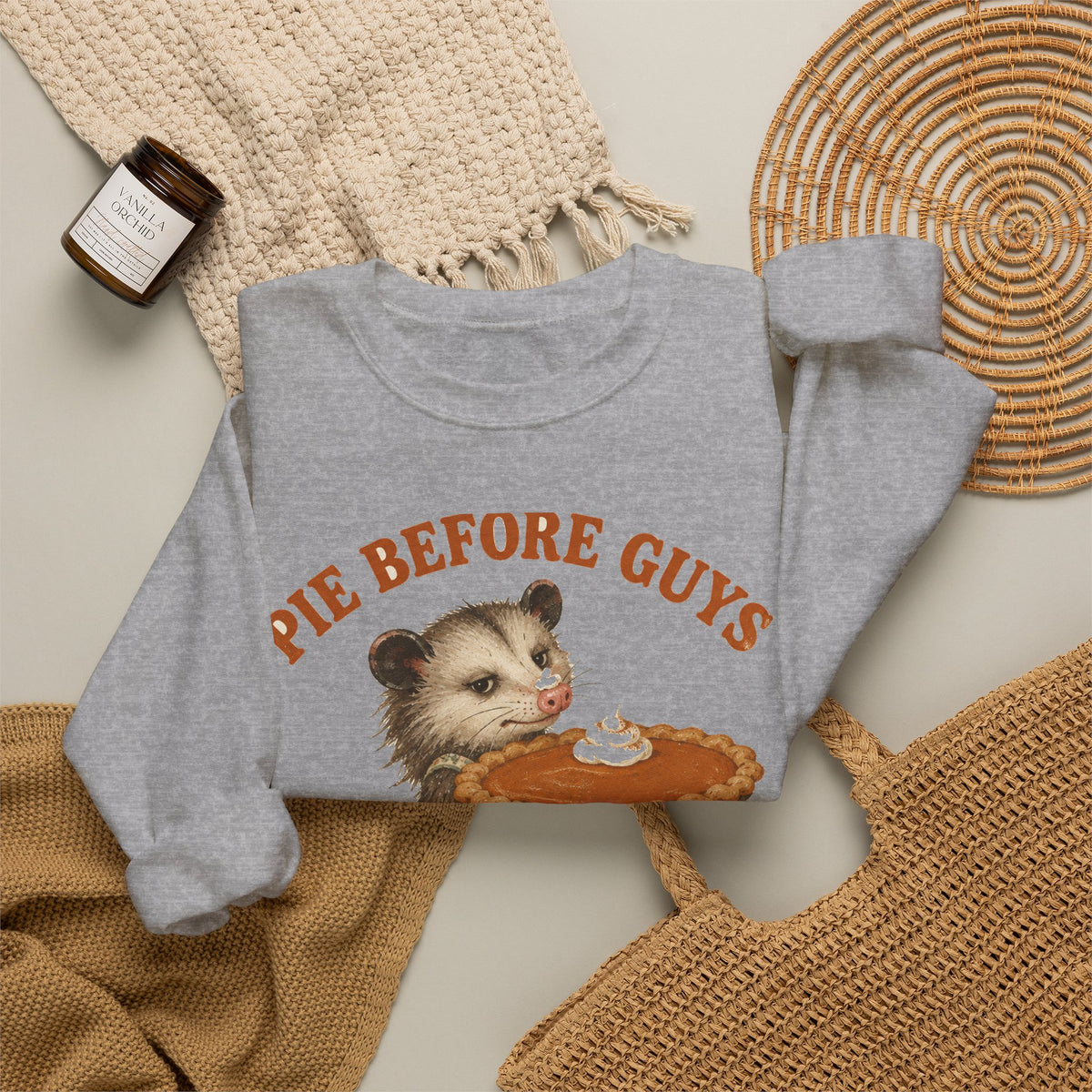 Pie Before Guys Opossum Sweatshirt Funny Thanksgiving Possum