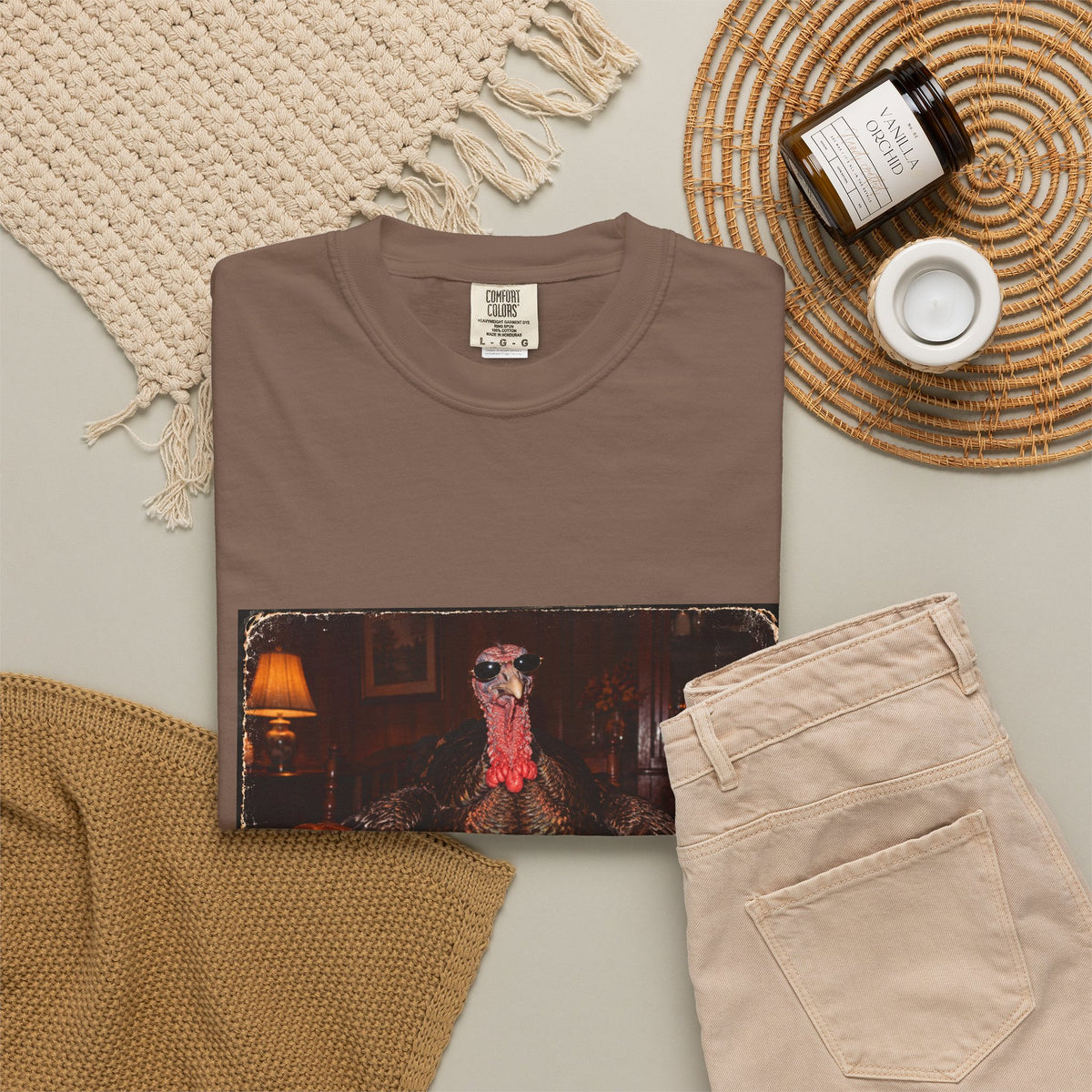 Here for the Sides Funny Thanksgiving Turkey Tee Cool Turkey Sunglasses Side Dishes Meme Shirt