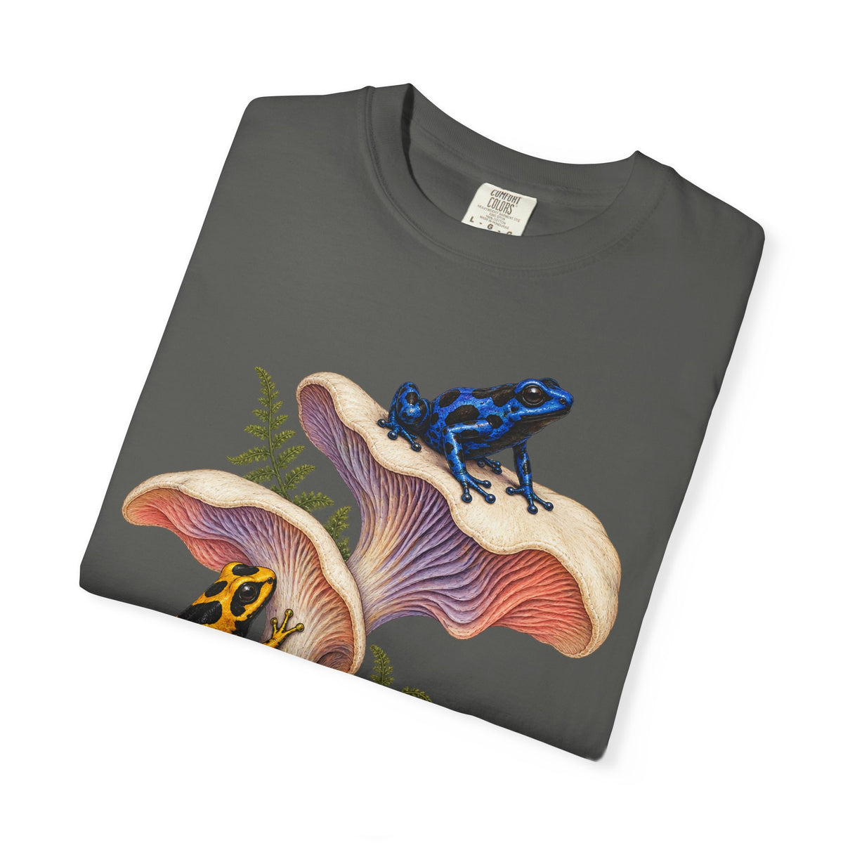 Poison Dart Frogs Mushroom Forest Tee Colorful Dart Frog Fungi Fern Wildlife Shirt