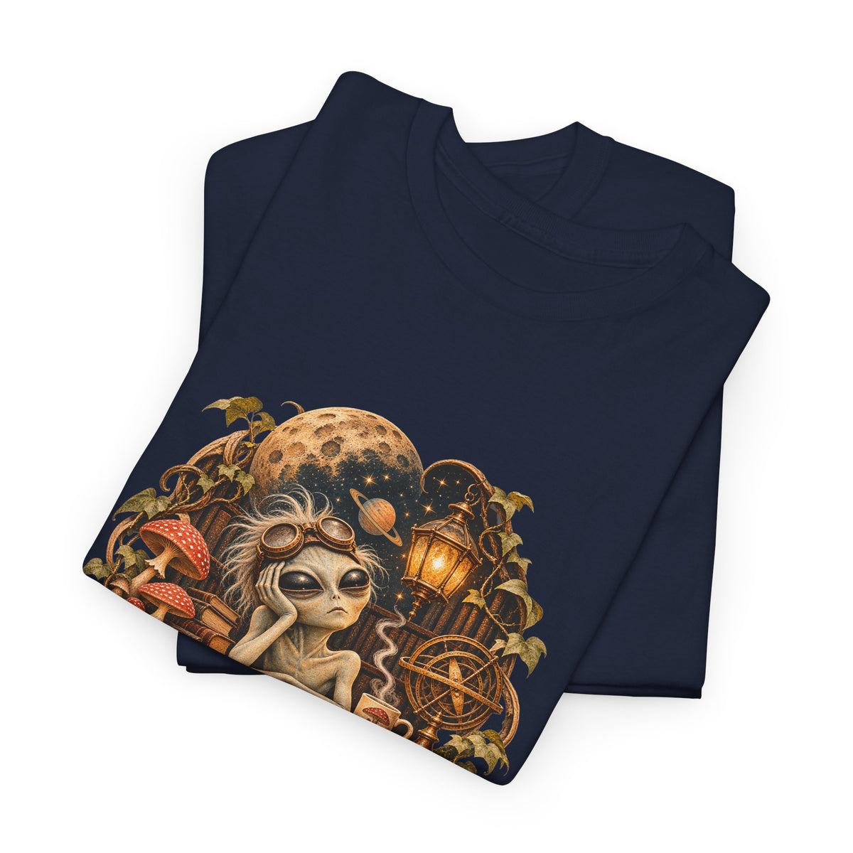 My Head Hurts I Can't Think T-Shirt Alien Scholar Books Funny Tee